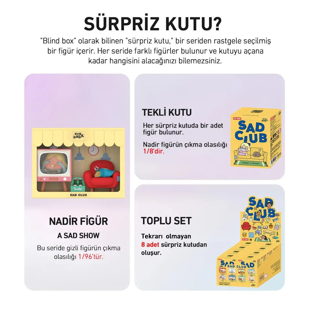 POP MART CRYAGAIN SAD CLUB SÜRPRİZ KUTU SERİSİ