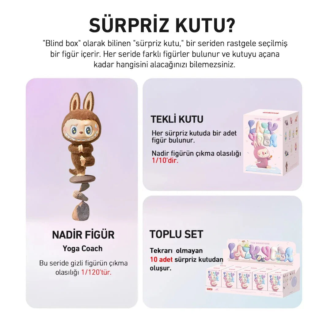 POP MART LABUBU THE MONSTER LAZY YOGA SÜRPRİZ KUTU SERİSİ