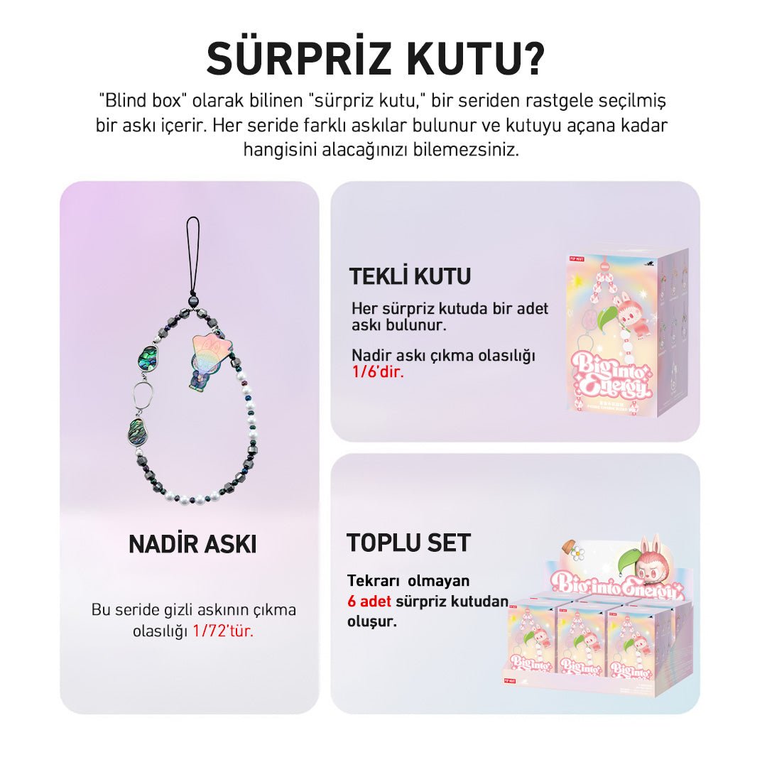 POP MART LABUBU THE MONSTERS BIG INTO ENERGY SÜRPRİZ KUTU TELEFON ASKISI