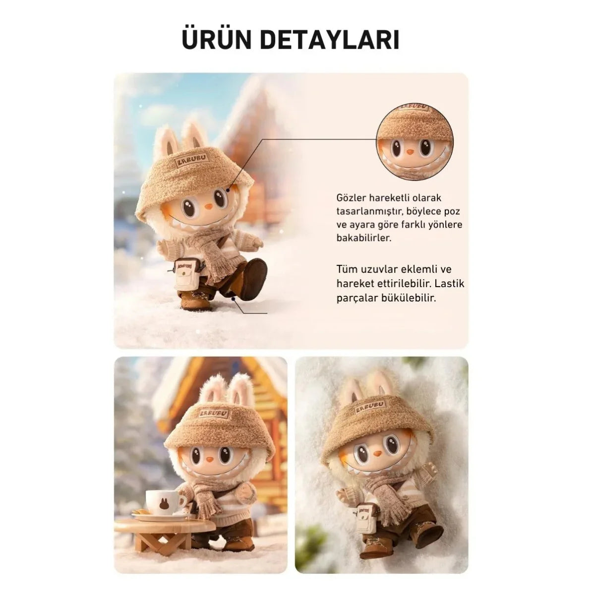 POP MART LABUBU THE MONSTERS DRESS BE LATTE VINYL PELUŞ BEBEK