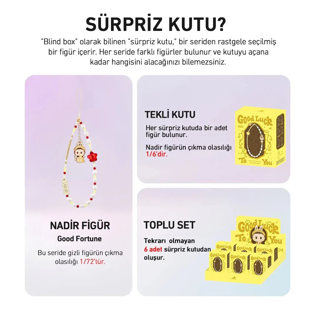 POP MART LABUBU THE MONSTERS GOOD LUCK TO YOU TELEFON AKSESUARI SÜRPRİZ KUTU SERİSİ